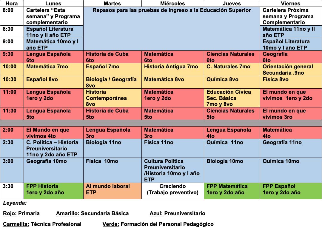 Comienza programación educativa a través de la Televisión Cubana