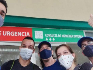Trabajadores de Joven Club en Pinar del Rio apoyan labores de limpieza en el Hospital Abel Santamaría Cuadrado