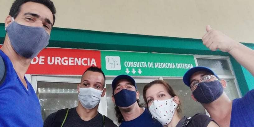 Trabajadores de Joven Club en Pinar del Rio apoyan labores de limpieza en el Hospital Abel Santamaría Cuadrado