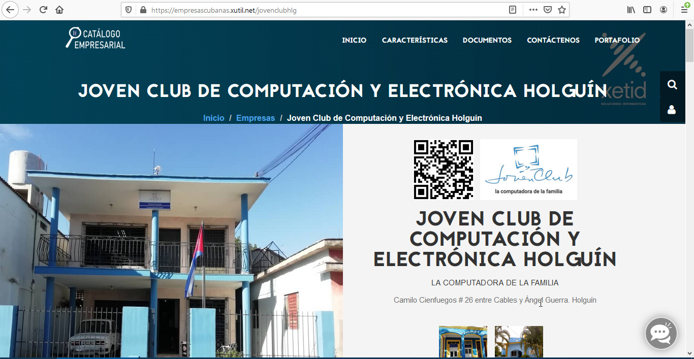 Presencia de Joven Club Holguín en Catálogo Empresarial