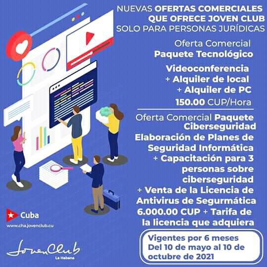 Nuevas ofertas comerciales de Joven Club para personas jurídicas