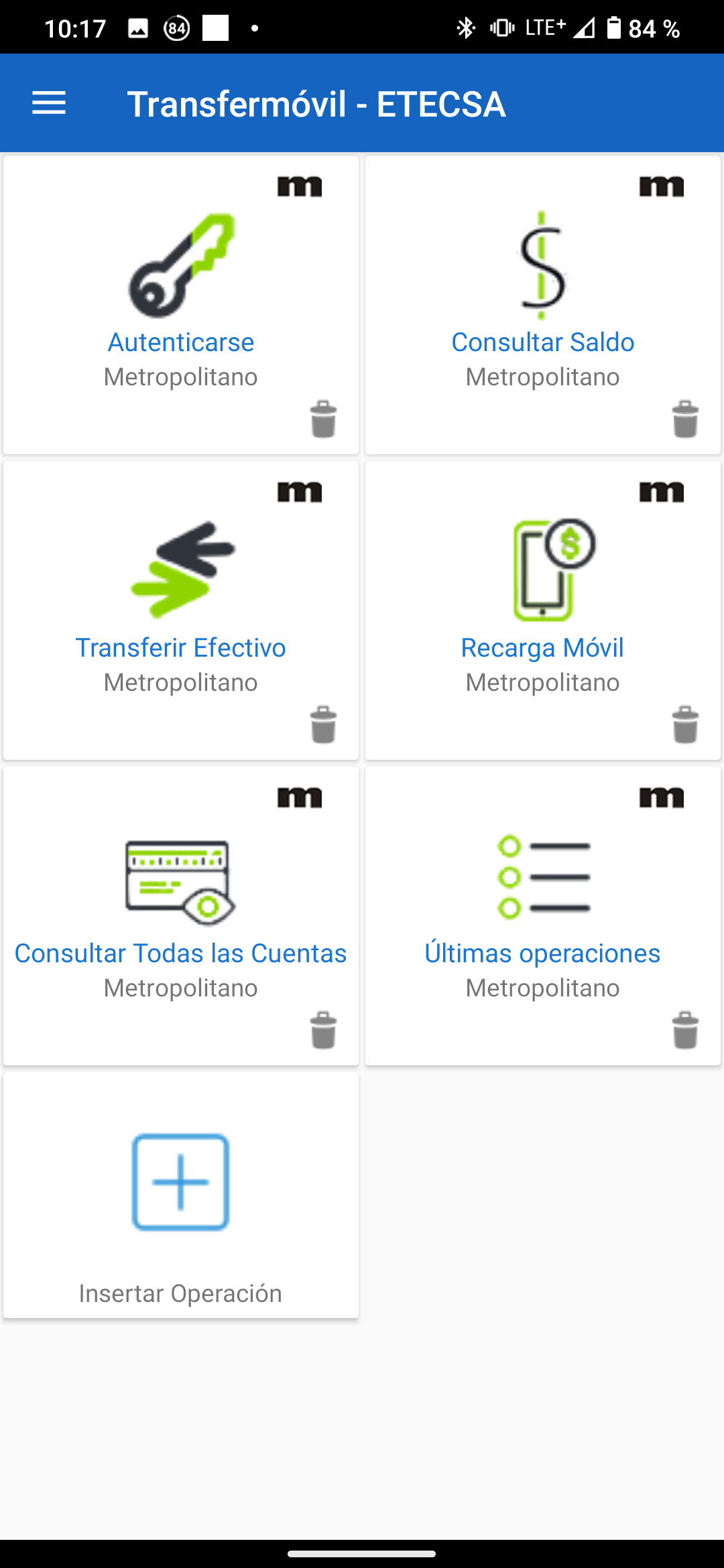 Gestión de cuentas en en transfermovil para facilitar las operaciones.