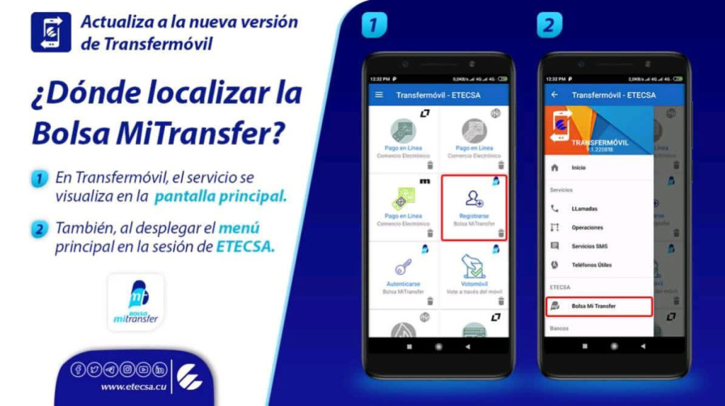 Nueva versión de Transfermóvil habilita bolsa MiTransfer